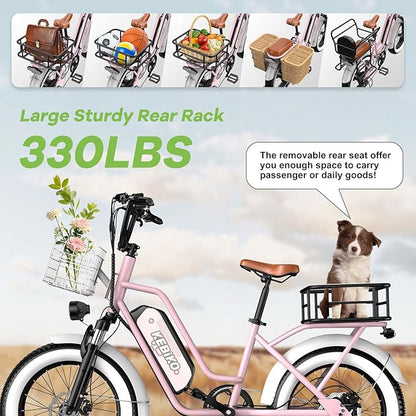 Electric Bike for Adults, 20"x 4" Fat Tire 35MPH Ebike, 1450W Peak Mountain Bike with 48V 20AH Removable 960WH Battery, 80 Miles Max Range Hydraulic/Mechanical Disc Brake 7-Speed Electric Bicycle