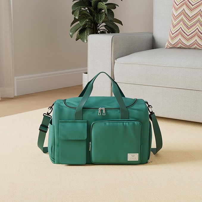 FIORETTO Women's Gym Duffle Bag with Shoes Compartment, 37L Capacity, Ideal for Travel, Gym, Sports, Duffel, Weekender