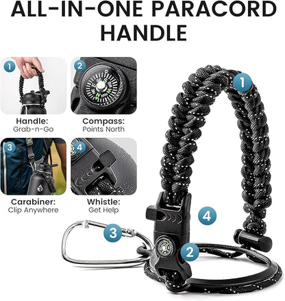 64oz Insulated Water Bottle, Triple Wall Vacuum Stainless Steel Water Bottles - Keeps Cold 48H, Reusable Half Gallon Jug for Gym, Sports, Camping, Hiking,Travel, Black Speckled