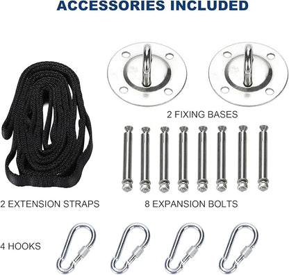 ZELUS Aerial Yoga Swing Sling Strong Yoga Hammock Kit Set Trapeze Inversion Equipment Include 2 Extensions Straps and Ceiling Mounting Kit