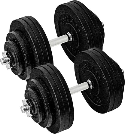 Yes4All Old School Adjustable Dumbbell Set with Weight Plates, Star Lock Collars/Connector, 40lbs to 200lbs Adjustable Weight Plates Set
