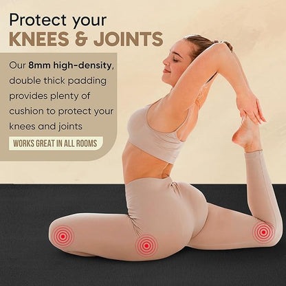 Gorilla Mats Premium Extra Large Yoga Mat – 9' x 6' x 8mm Extra Thick & Ultra Comfortable, Non-Slip Barefoot Exercise Mat – Works Great on Any Floor for Stretching, Cardio or Home Workouts