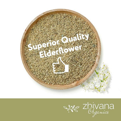 Elderflower Tea (10oz.) - Organic Dried Elderflowers - Elder Flowers Dried Herbs, Te de Sauco, Flor De Sauco Organico - Respiratory Tea - Great for Allergy