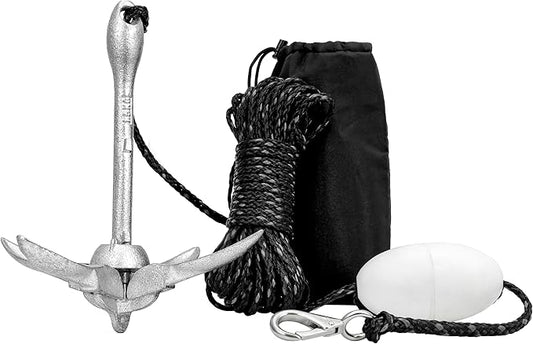 Boat Anchor 3.5 lb Folding Anchor, Grapnel Anchor Kit for Kayaks, Canoes, Paddle Boards