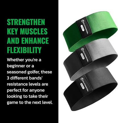 GolfForever Mini Bands Proven by Golfer Scottie Scheffler | Golf Training Premium Fitness Bands | Premium Golf Training Aid to Improve Strength Flexibility & Swing Posture | 3 Resistance Levels | 3pcs