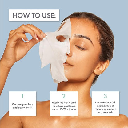 ESW Beauty Blueberry Coconut Milk - Firming Plant-Based Milk Face Mask (6-Pack) - Rejuvenating with Blueberry & Coconut for Mature Skin - Firms & Reduces Fine Lines