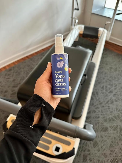 ASUTRA Yoga Mat Cleaner Spray (Fresh & Unscented), 4 fl oz - No Slippery Residue, Deep-Cleansing for Fitness Gear & Gym Equipment, Microfiber Towel Included
