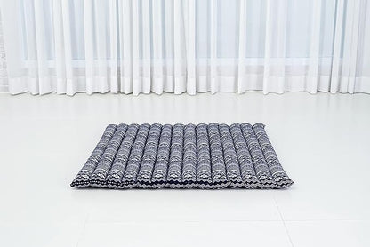 Leewadee Meditation Cushion Set – 1 Round Zafu Meditation Pillow and 1 Square Roll-Up Zabuton Meditation Mat, Pillows Bundle Filled with Kapok