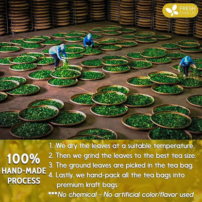 FreshDrinkUS, Premium 25 Mullein Leaf Tea For Lungs, Lung Detox Tea, Great Tea For Lung, Handmade, 100% Natural & Pure, Mullein Tea, Lung Detox For Smokers, No Sugar, No Caffeine, No Gluten, Vegan