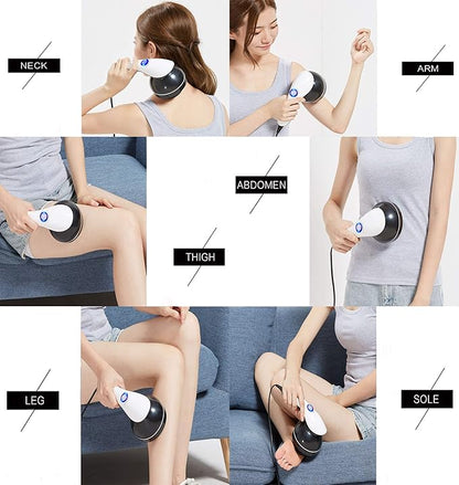 Handheld-Cellulite Massager, Body Sculpting-Machine Full Body Massager Hand Held Back-Massager Electric Foot Massager, Body Shaper for Women, Celulitis-Remover Machine with 4 Massage Wand Attachment