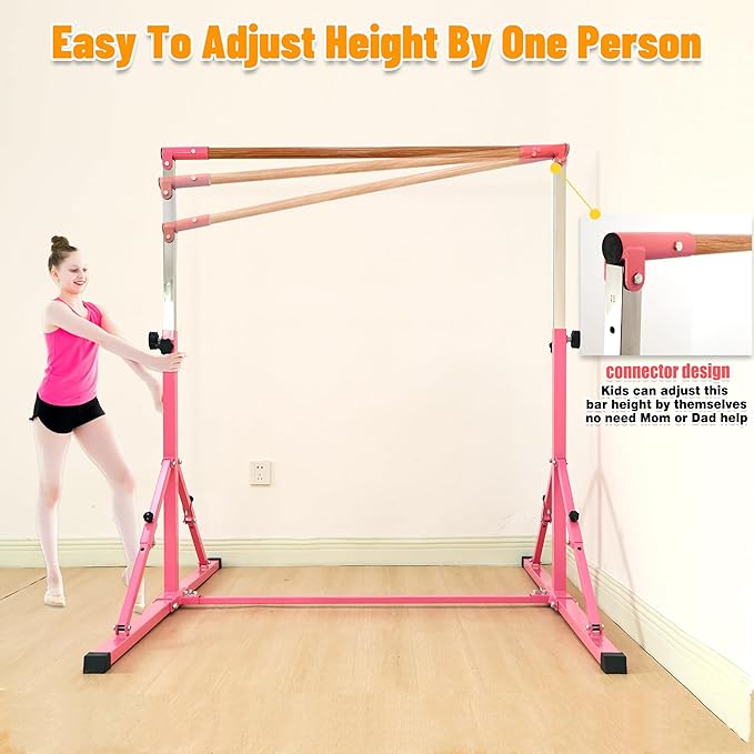 4FT/5FT Gymnastic Bar Set Gymnastics Horizontal Bar Gymnastics Kip Bar for Kids Home Use