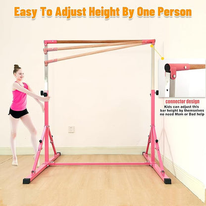 4FT/5FT Gymnastic Bar Set Gymnastics Horizontal Bar Gymnastics Kip Bar for Kids Home Use