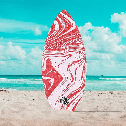 36” Skipper Skimboard with High Gloss Coat Wooden Skim Boards for Beginners, Teenagers and Adults Beach Skimboard 3 Color Traction Pad to Choose
