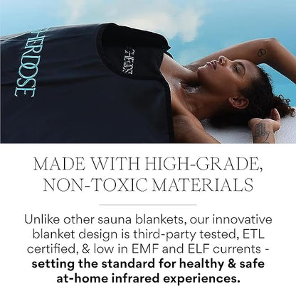 HigherDOSE Infrared Sauna Blanket - Personal Sauna to Relax & Detox Your Body and Mind - Portable Sauna Blanket for Home Sauna Therapy - Plush Thermal Blanket with Far Infrared Heat
