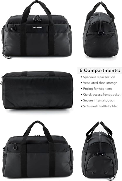 Fitgriff® Gym Bag V2 for Men and Women with Shoe & Wet Compartment - Duffle Bag for Travel, Sports, Fitness and Workout