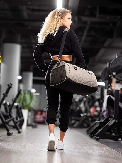 Fitgriff® Gym Bag for Men & Women with Shoe & Wet Compartment - Duffle Bag for Travel, Sports, Fitness & Workout