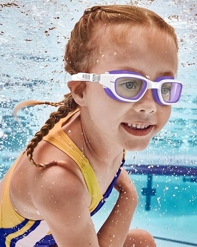 Kids Swim Goggles,Swimming Goggles for Kids 6-14, Anti-Fog UV Protection Pool Glasses for Boys Girls