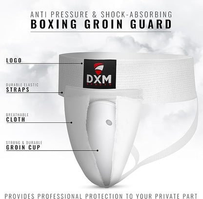DXM SPORTS Groin Protector Cup Men, Boxing Kickboxing MMA Muay Thai Sparring Groin Guard, Ventilated Adjustable, Karate Fighting Training, Underwear Jiu Jitsu BJJ Protection