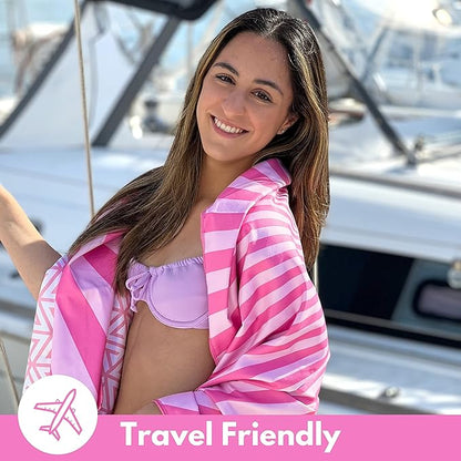 ECCOSOPHY Microfiber Beach Towel - Sand Free Towels are Quick Dry, Light Weight, Super Absorbent - Perfect Pool, Travel, Cruise, Camping Essentials - Oversized Extra Large for Adults 71x35 in