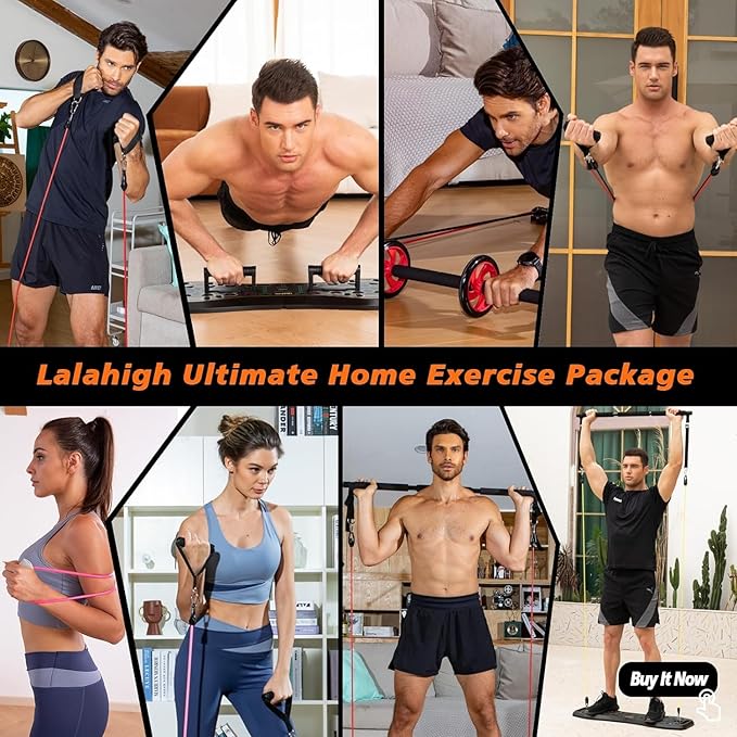 LALAHIGH Portable Home Gym System: Large Compact Push 20 Fitness