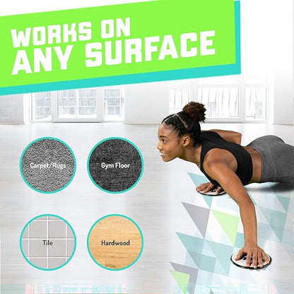 Elite Sportz Core Sliders for Working Out - Pack of 2 Compact, Dual Sided Gliding Discs for Full Body Workout on Carpet or Hardwood Floor - Fitness & Home Exercise Equipment - Small Gift for Athletes