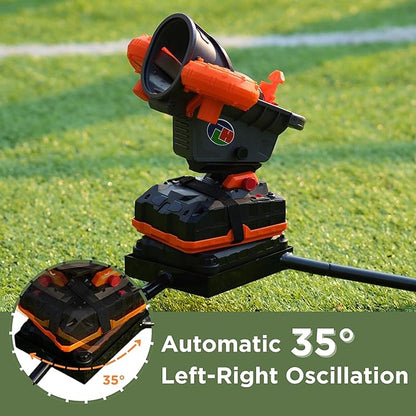 Furlihong 389BH Football Machine for Kids & Teens, Automatic & Manual Thrower, 3 Adjustable Angles, Left-Right Oscillation, Ideal for Catch & Pass Drills