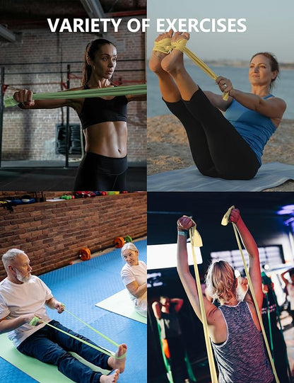 Fabric Resistance Bands for Women – 5 Level Exercise Bands Resistance Set, Resistance Bands for Working Out with Handles, Workout Bands Resistance for Women, Yoga, Pilates, Glutes, Legs,Vigor Yellow