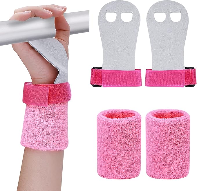2 Gymnastics Grips Wristbands Sets for Girls Youth Kids