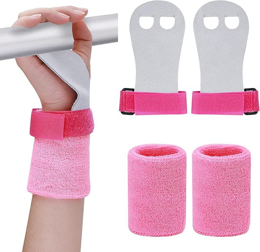 2 Gymnastics Grips Wristbands Sets for Girls Youth Kids
