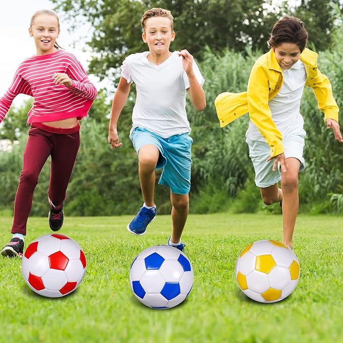 HyDren 4 Pack Soccer Ball with Pump Official Size 4/5 Deflated Soccer Balls Bulk for Outdoor Indoor Practice Training Sport Gift for Kids Boys Teen Youth Adult