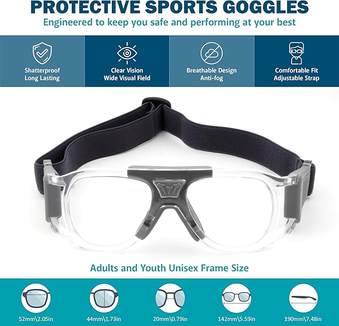 BLUE CUT Safety Outdoor Sports Goggles Unisex Anti Fog Ideal For Basketball Racquetball