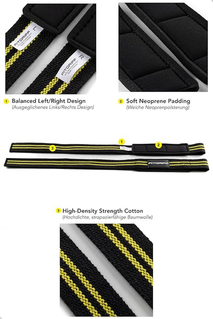Fitgriff® Lifting Straps & Wrist Wraps (Bundle) Superior Support for Weightlifting & Gym Workouts - for Men and Women