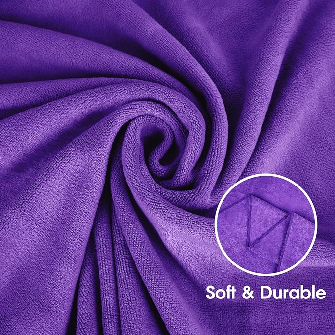 JML Microfiber Towels, Bath Towel Sets (6 Pack, 27" x 55") - Extra Absorbent, Fast Drying, Multipurpose for Bath, Swimming, Fitness, Sports, Yoga, Dark Blue/Green/Pink