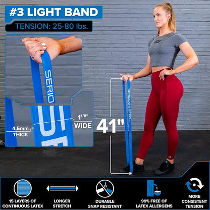 SERIOUS STEEL FITNESS Assisted 41" Pull-Up Band, Resistance & Stretch, Powerlifting & Pull-up Assist Loop (Single Band)