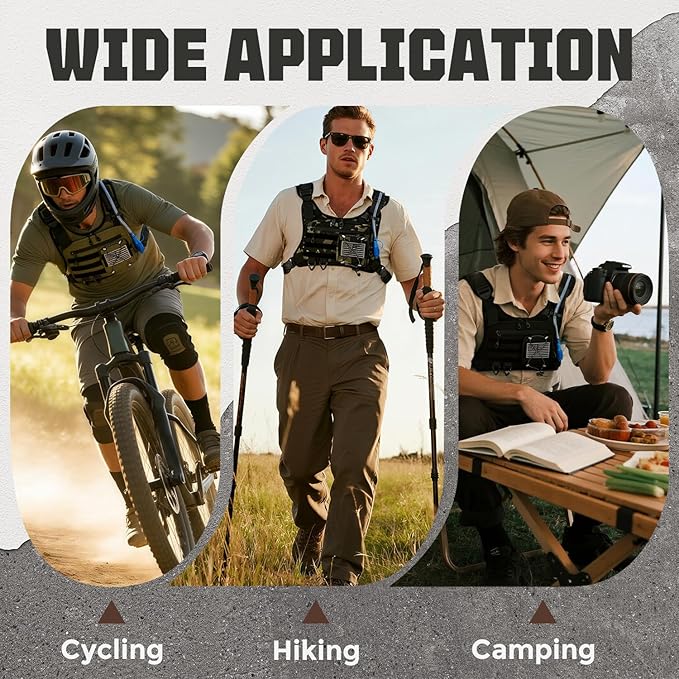 Hydration Vest with 2L Water Bladder for Men and Women,Lightweight Adjustable Hydration Backpack,Reflective Running Hydration Chest Bag for Hiking Climbing Cycling