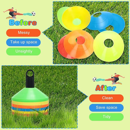 120 Pack Disc Cones Sports Soccer Cones Drills 2 Carry 2 Holders