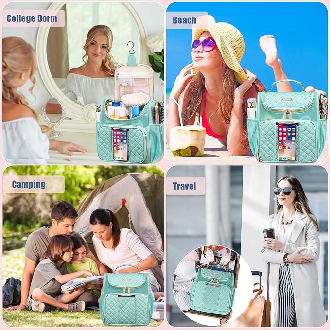 Large Toiletry Bag for Women Men,Portable Shower Caddy For College Dorms,Gym Shower Bag for Women, Quick Dry Hanging Toiletry Bag Bathroom Accessories Bag for Traveling, Camping Essentials
