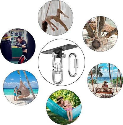 Heavy Bag Hanger,Punching Bag Mount Hanger Bracket,Ceiling Mount Hook 360°Rotation Wood Beam Holder Body Weight Strength Training Systems,Suitable for Swings and sandbags(900 LB Capacity)