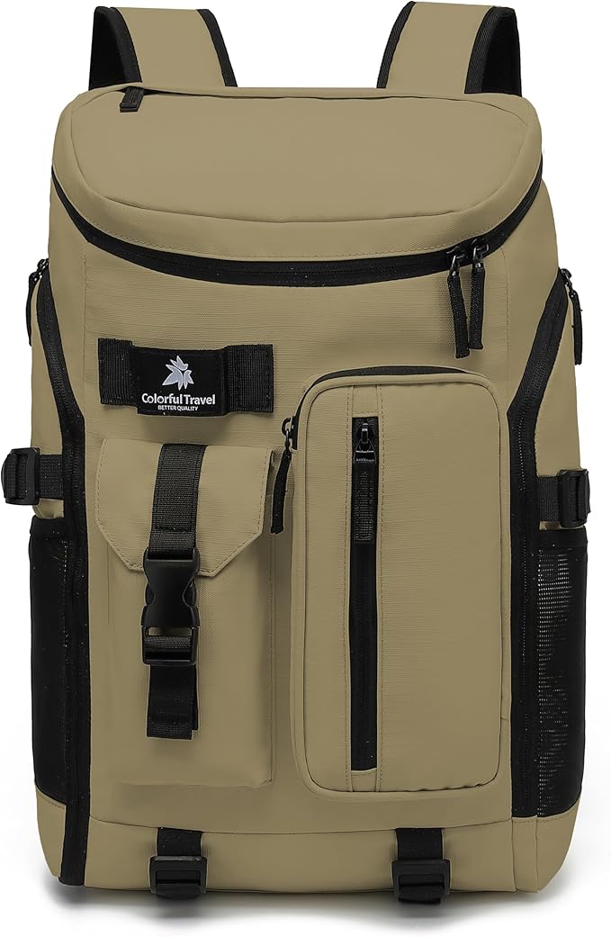 Kalesi Gym Duffle Tennis Bag Backpack 4-Way Waterproof with Shoes Compartment for travel Sport Hiking laptop (Wood color)