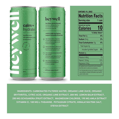 Heywell Sparkling Adaptogenic, Calm Variety Pack, 12 Fluid Ounce (Pack of 12) - Organic, Non GMO, Vegan, Gluten Free, Dairy Free