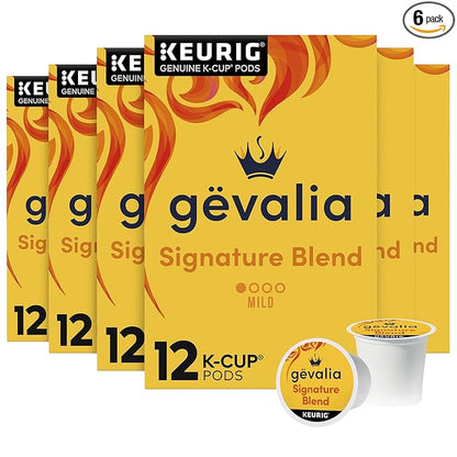 Gevalia Signature Blend Mild Light Roast K-Cup® Coffee Pods (72 Pods, 6 Boxes of 12)