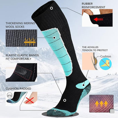 Hylaea Merino Wool Ski Socks, Cold Weather Socks for Snowboarding, Snow, Winter, Thermal Knee-high Warm Socks, Hunting