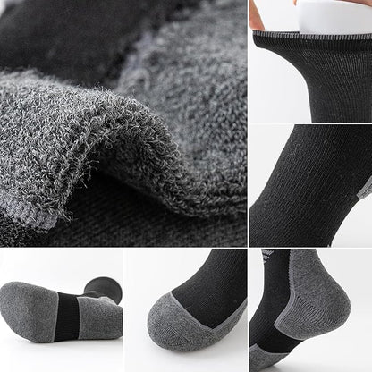 JOYNÉE 5/10 Pairs Mens Lightweight Athletic Crew Socks Cushioned Breathable Long Socks for Sports Running