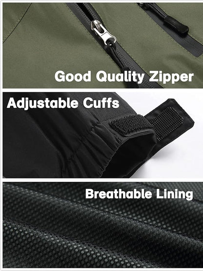 GIISAM Mens Windproof Jacket Waterproof Lightweight Mountain Sport Jacket for Men Hooded Windbreaker Raincoat