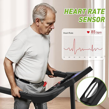 FYC Walking Treadmill for Seniors with Extended Handrails & Deck, Composite Shock-Absorbing Treadmill for Seniors, Optional APP Control, 300 LBS Capacity