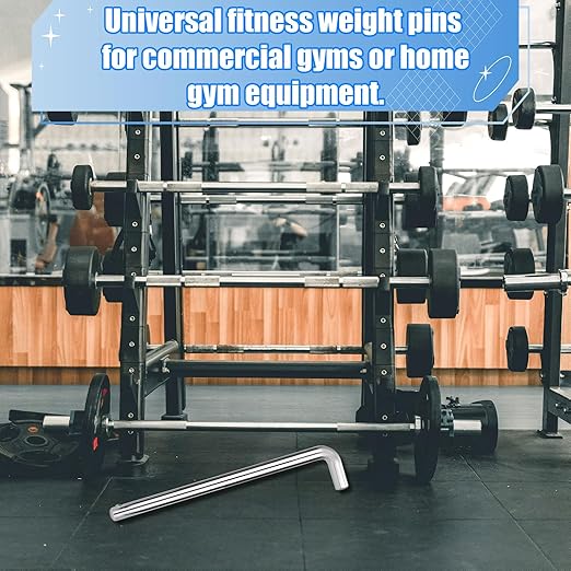 1pcs L-Type Weight Stack Pin, 3/8in Diameter 4.4in Locking Space Weight Stack Selector Pin Universal Fitness Weight Accessories Replacement Parts for Lifting Weight Drop Set Machine Home Gym (Silver)