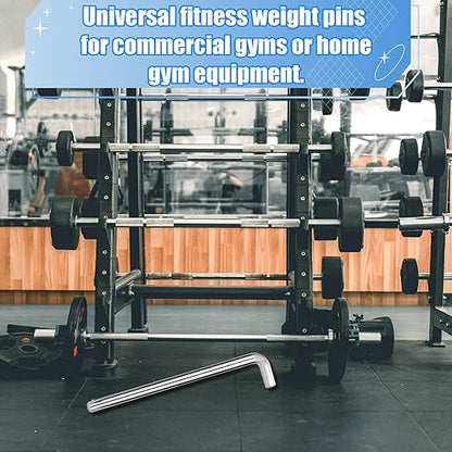 1pcs L-Type Weight Stack Pin, 3/8in Diameter 4.4in Locking Space Weight Stack Selector Pin Universal Fitness Weight Accessories Replacement Parts for Lifting Weight Drop Set Machine Home Gym (Silver)