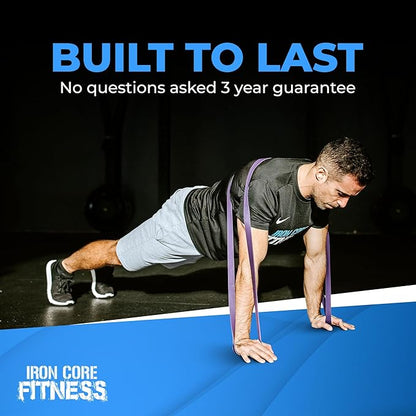 Pull Up Assistance Resistance Bands - Long Loop Power Bands for Men and Women - Strength Power Flexibility Training at Home & Gym - Ebooks & Workout Chart Included by Iron Core Fitness