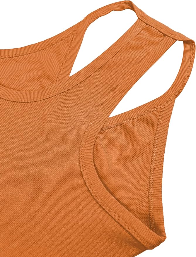 iGENJUN Workout Tops for Women Racerback Basic Tank Summer 2025 Camisole V Neck Slim Fit Ribbed Sleeveless