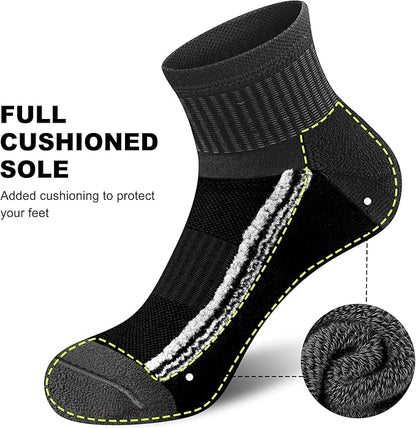 Gonii men ankle socks for men athletic running Cushion Quarter Socks 5 Pairs